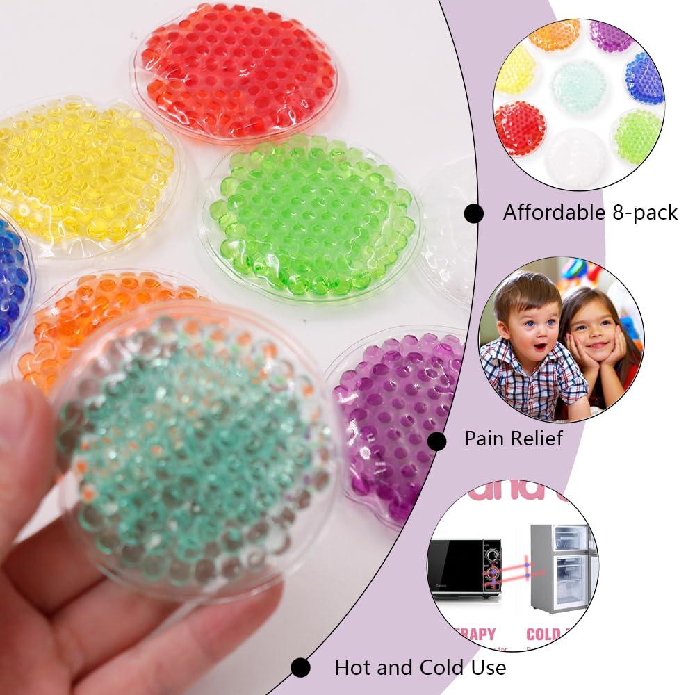 coldpa Ice Pack for Kids Injuries, Kids Ice Pack wit, Gel Cold Pack Toddler Ice Pack, Kid\'s Pain Relief, Fever, Wisdom Teeth, First Aid and Head, Neck, Arms, Legs Injuries,8 Pcs