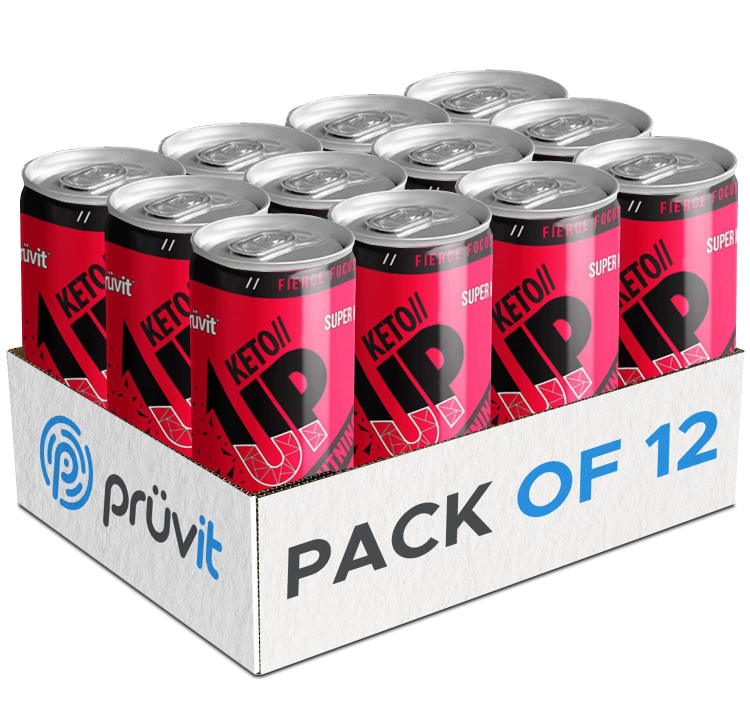 PRVIT The Cherry Lightning Keto//Up Drink Ready-to-Drink Ketones for Focus for Men and Women - 12 Pack