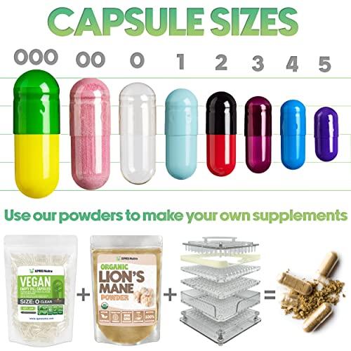 XPRS Nutra XPRS Nutra Size 00 Empty Capsules - 500 Count Empty Gelatin Capsules - Empty Pill Capsules - DIY Capsule Filling - Fillable Pill Capsules Empty Gel Caps