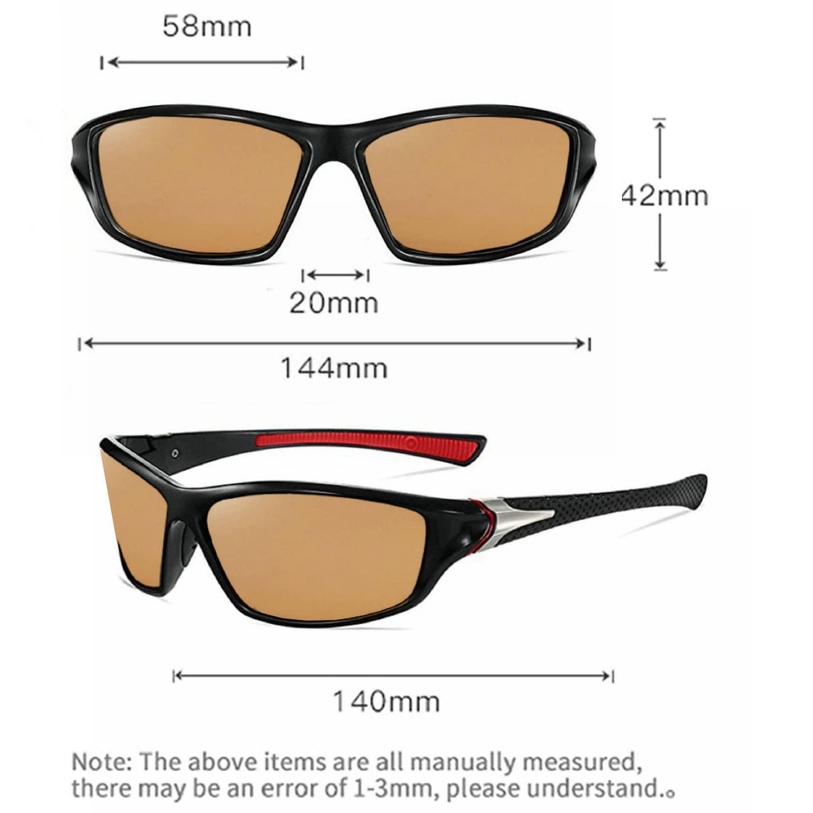 willochra willochra Wrap Around Full Lens polarized Reading Sunglasses for Men Women Cycling Driving Sports Readers (red brown, 1.0, x)