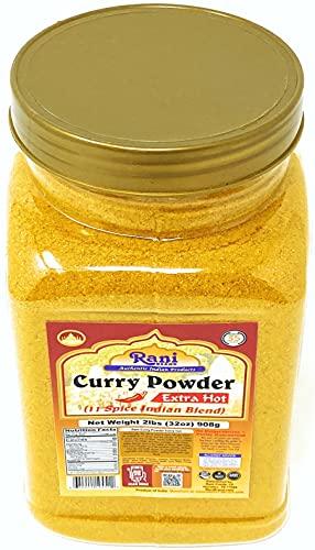 Rani Brand Authentic Indian Products Rani Curry Powder EXTRA HOT (11-Spice Authentic Indian Blend) 32oz (2lbs) 908g PET Jar ~ All Natural | Salt-Free | Vegan | No Colors | Gluten Friendly | NON-GMO | Indian Origin