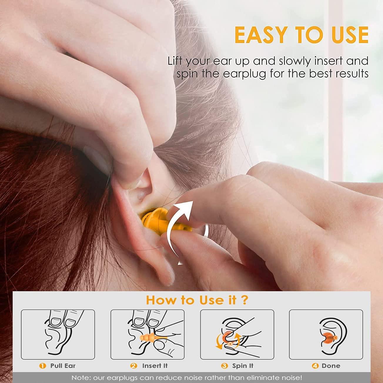 Noinkoti Earplugs for Sleeping Noise Cancelling Reusable Silicone Ear Plugs Suitable for Swimming Travel Snoring Airplanes Study Work Noisy Places8Pairs