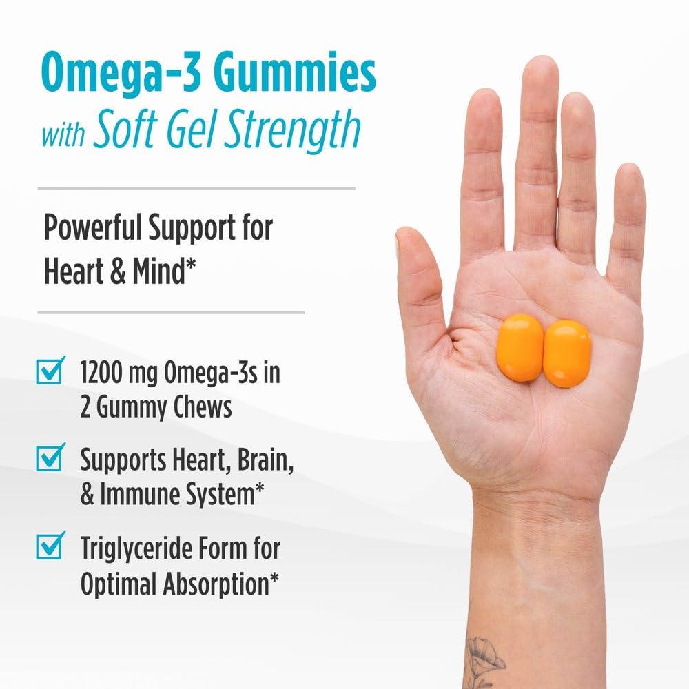 Nordic Naturals Nordic Naturals Zero Sugar Ultimate Omega Gummy Chews, Tropical Fruit, 54 Gummies, Supports Heart, Brain, and Immune Health, Non-GMO, Vegetarian, 27 Servings