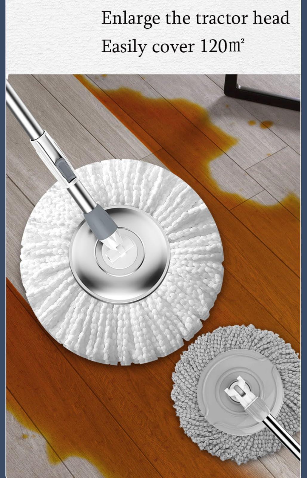 NIBHZ NIBHZ Mop and Bucket Set, Spin Mop for Cleaning Floors with Two Mop Heads, 1 x Mop, 3 x Mop Heads, 1 x Spin Bucket,A