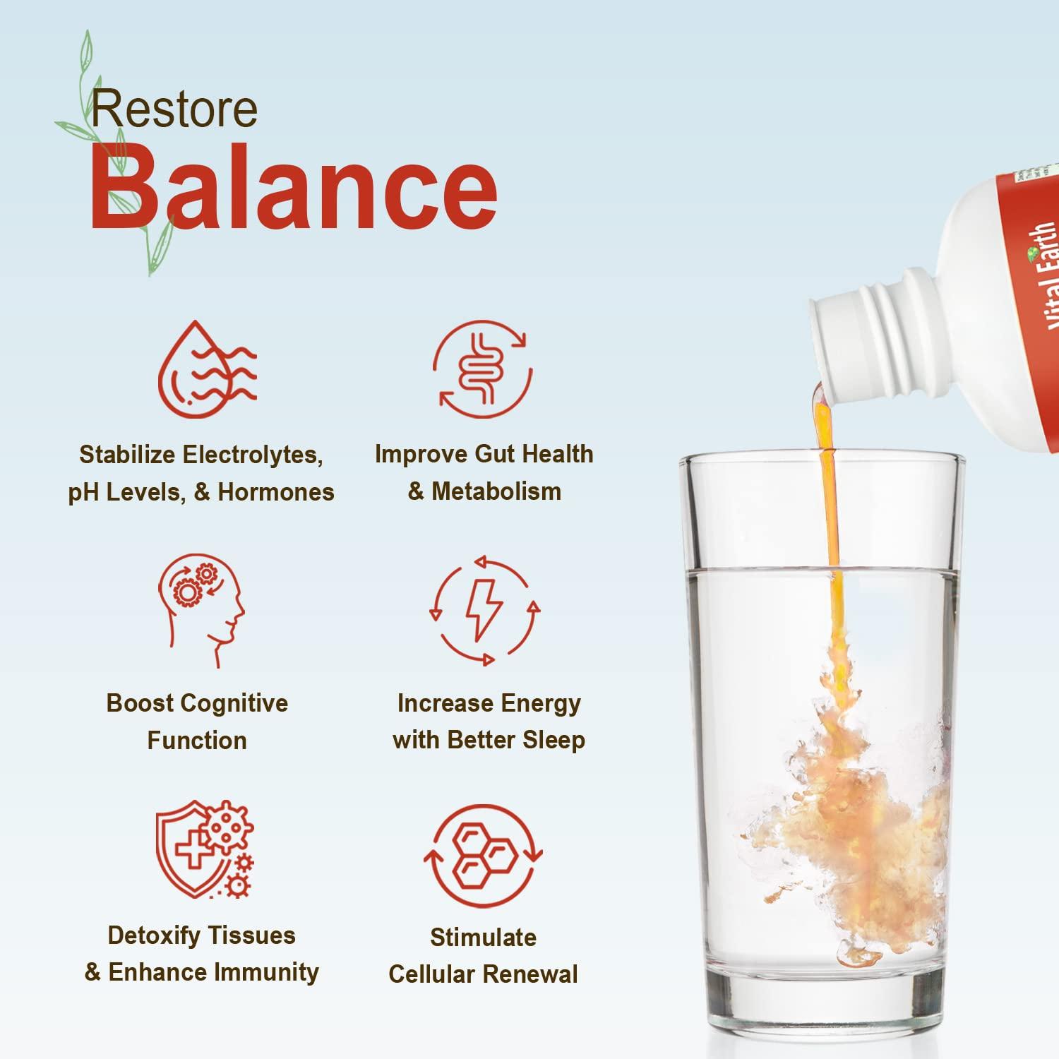 Vital Earth Minerals Vital Earth Minerals Fulvic Minerals Liquid  Fulvic Acid Supplement with 70+ Trace Minerals, Electrolytes for Energy & Vitality, 32 Oz + 1 Oz Cup