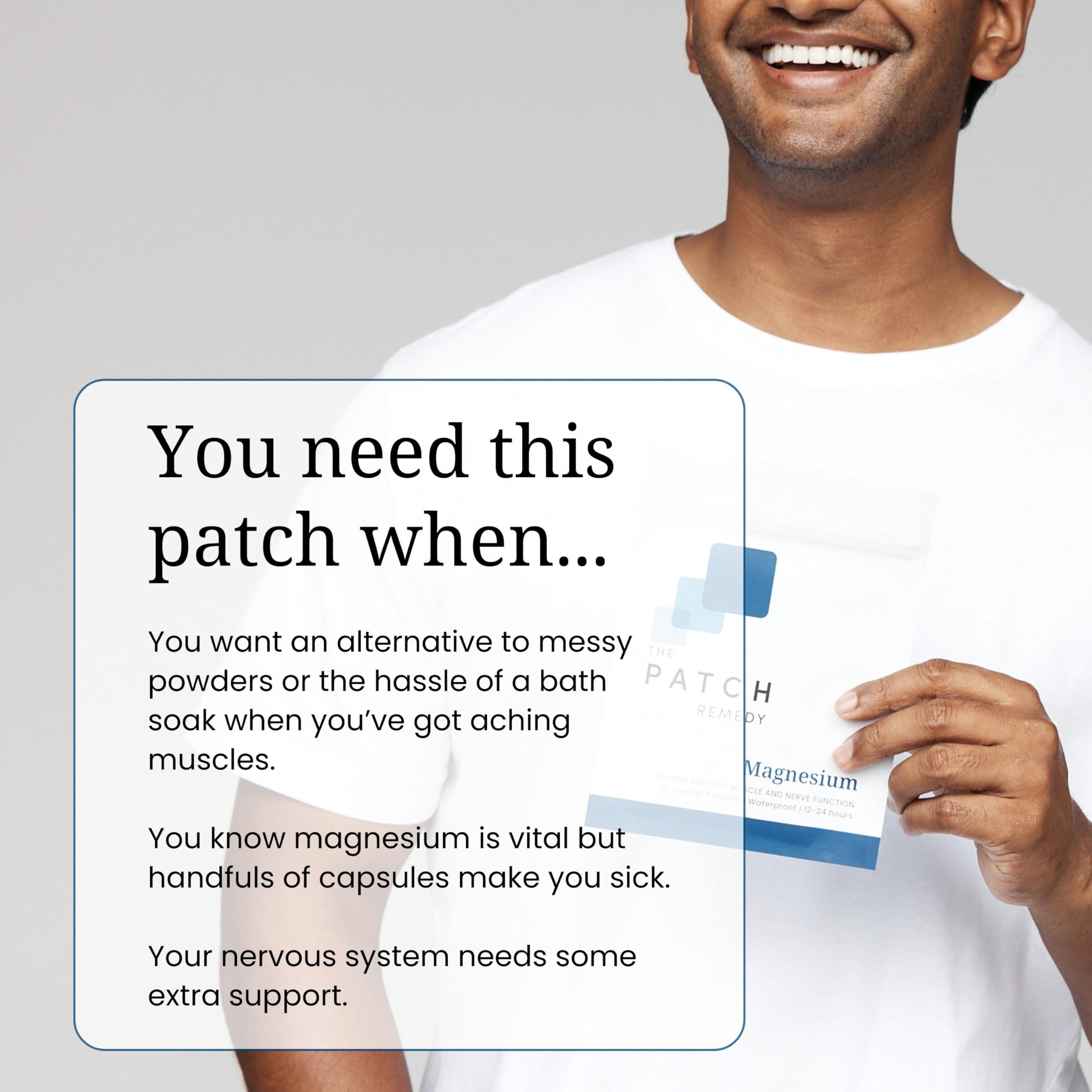 The Patch Remedy The Patch Remedy Magnesium Patches Transdermal - (30 Day Supply) Topical Magnesium Glycinate Patch for Women & Men, Muscle Cramps, Sleep & Relaxation Support