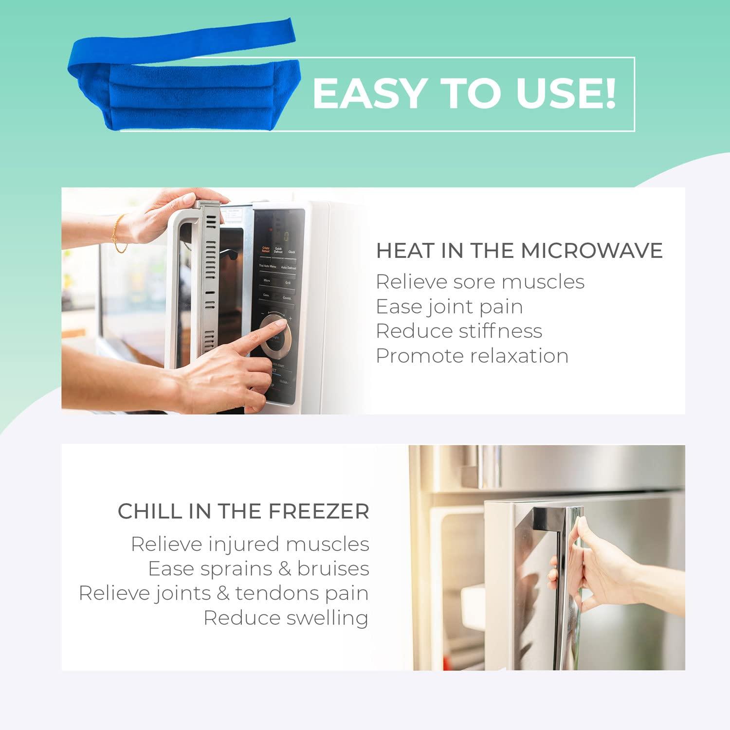 MY HEATING PAD Microwavable Heating Pads for Lower Back and Menstrual Cramps - Moist Microwave Heating Pads for Muscles and Joints - Natural Microwave Hot Packs Heat Pads for Lower Back Pain - 2 Packs Blue