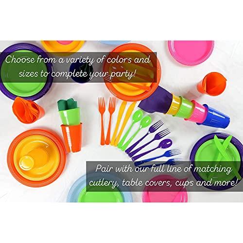 Exquisite Exquisite 7 Inch. Gold Plastic Dessert/Salad Plates - Solid Color Disposable Plates - 100 Count