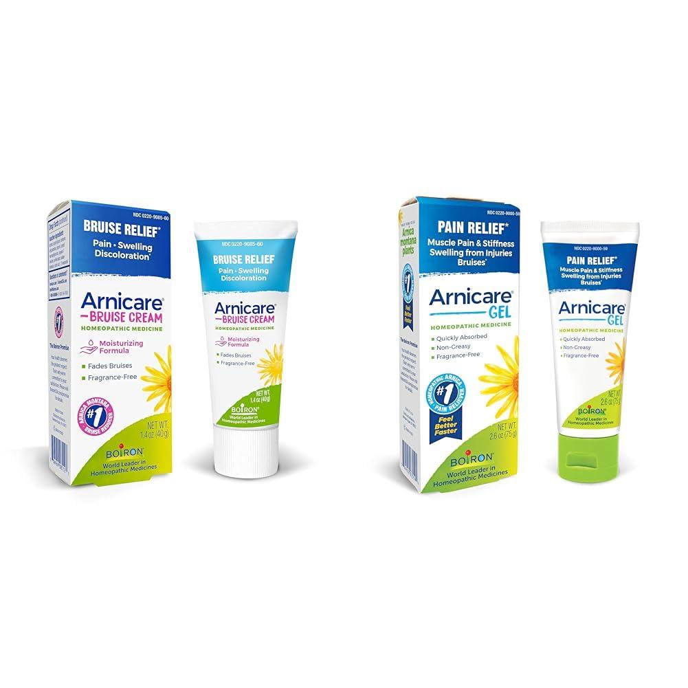 Boiron Boiron Arnicare Bruise Cream for Pain Relief from Bruising and Swelling or Discoloration & Arnicare Gel for Soothing Relief of Joint Pain, Muscle Pain, Muscle Soreness