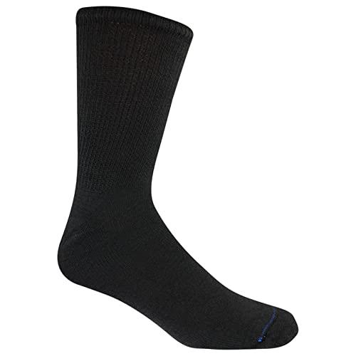 Dr. Scholl\'s Dr. Scholl\'s Men\'s Diabetic & Circulatory Crew Work Socks (4 Pair Pack), Black