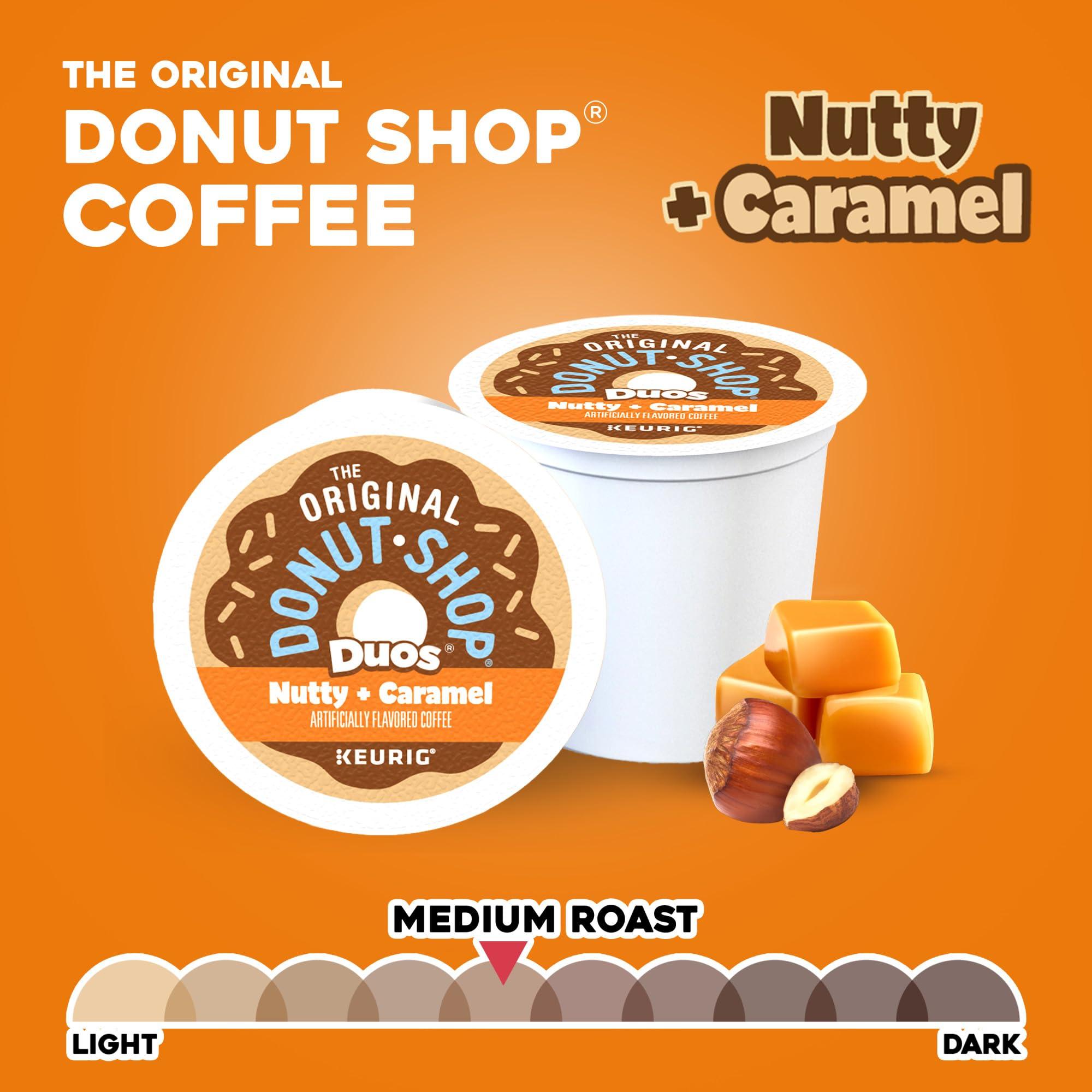 The Original Donut Shop The Original Donut Shop Duos Nutty + Caramel Coffee, Keurig Single Serve K-Cup Pods, Light Roast Coffee, 60 Count, (6 Packs of 10)