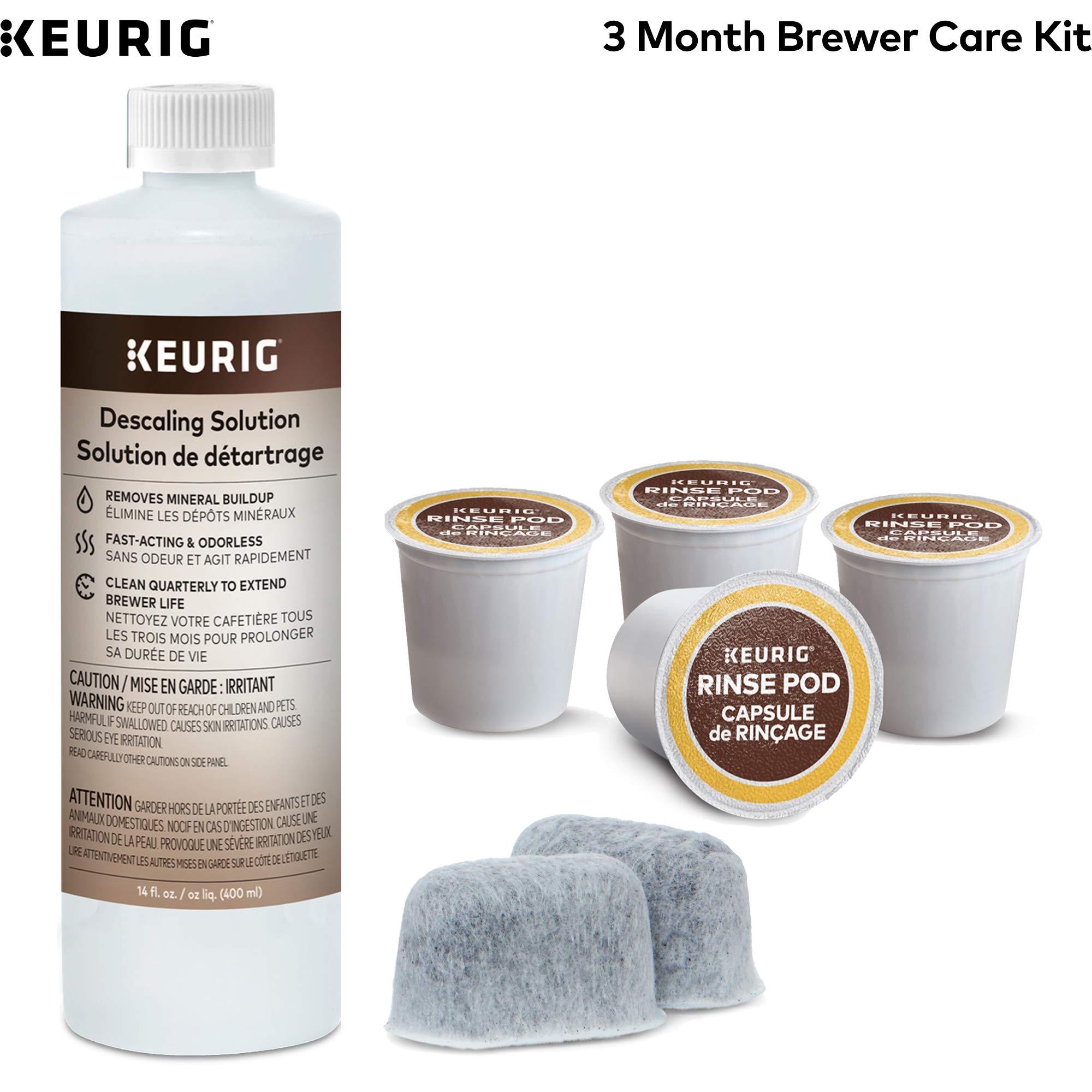 Keurig Keurig K-Cafe SMART Single Serve K-Cup Pod Coffee & My K-Cup Universal Reusable Filter & 3-Month Brewer Maintenance Kit Includes Descaling Solution