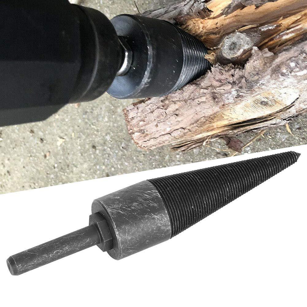 Hilitand Hex Shank Firewood Drill Bit Wood Splitter, 1.3in High Hardness Splitting Cone Reamer Punch Drilling Tool for Family Outdoor Camping Farm