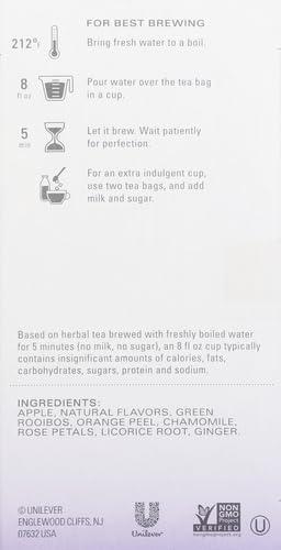 TAZO Tazo Tea Bags For a Delicious Flavored Tea Beverage Herbal tea Aromatic Blend with No Caffeine 15 count