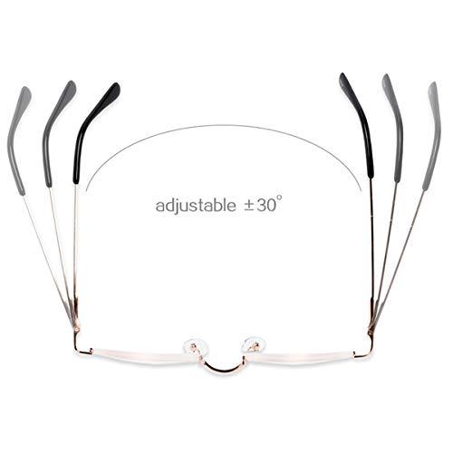 DBEFTLI DBEFTLI Half Frame Reading Glasses - Half Moon Readers with Spring Hinge for Women Men (2 PCS in Pouch) 1.00