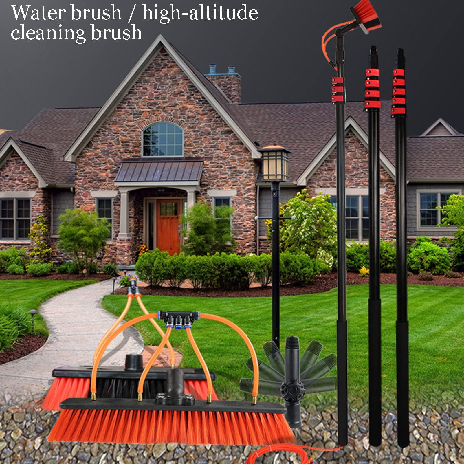 SHENUZ Window Cleaning Pole, Water Fed Telescopic Brush, Extendable Cleaner Conservatory Roof, Cleaning and Washing Tool ,18FT/5.4M