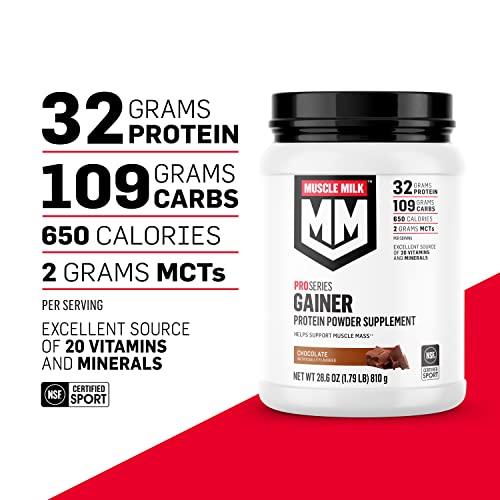 Muscle Milk Muscle Milk Gainer Protein Powder, Chocolate, 32g Protein, 5 Pound