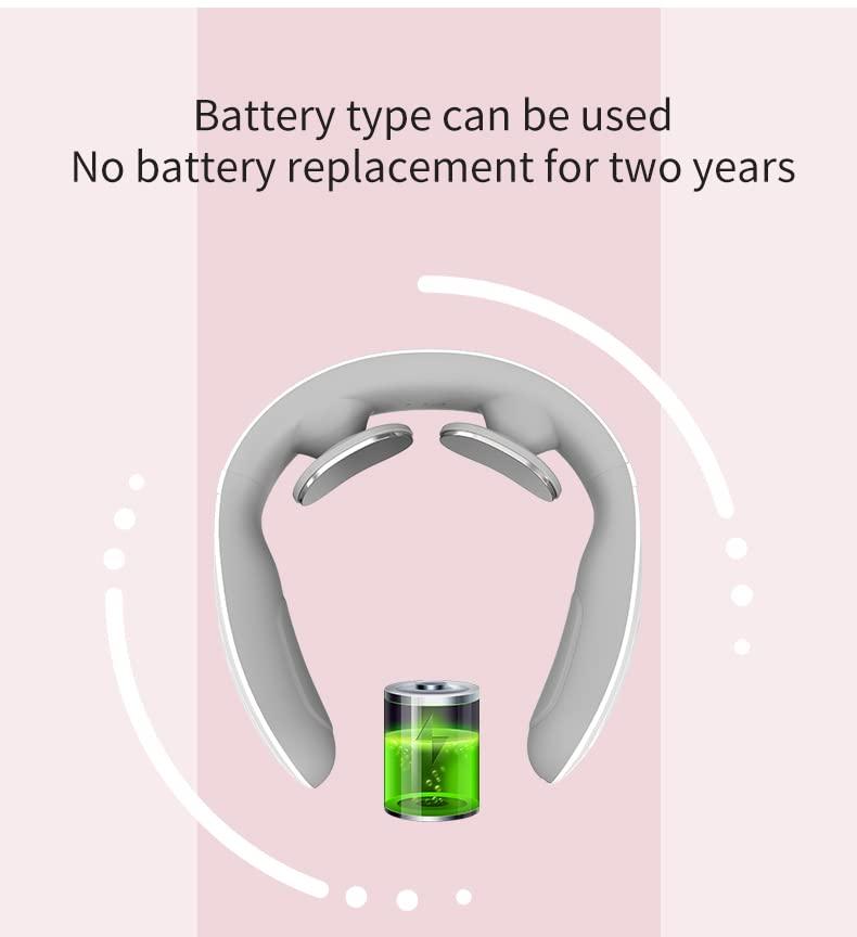 Shengshili Constant Temperature Hot Neck Massager Ultra-Light Smart Shoulder Neck Massager Vibration Massage Massager Small Design Family Travel Giving Woman Man Parent (Pink)