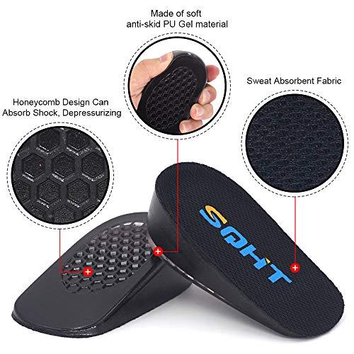 SQHT SQHT Height Increase Insoles - Heel Lift Inserts for Leg Length Discrepancies and Achilles Tendonitis, Heel Cups for Men and Women (Small (1.4" Height))