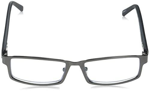 Foster Grant Foster Grant mens Sawyer Multifocus Reading Glasses, Matte Gunmetal/Transparent, 54 mm US