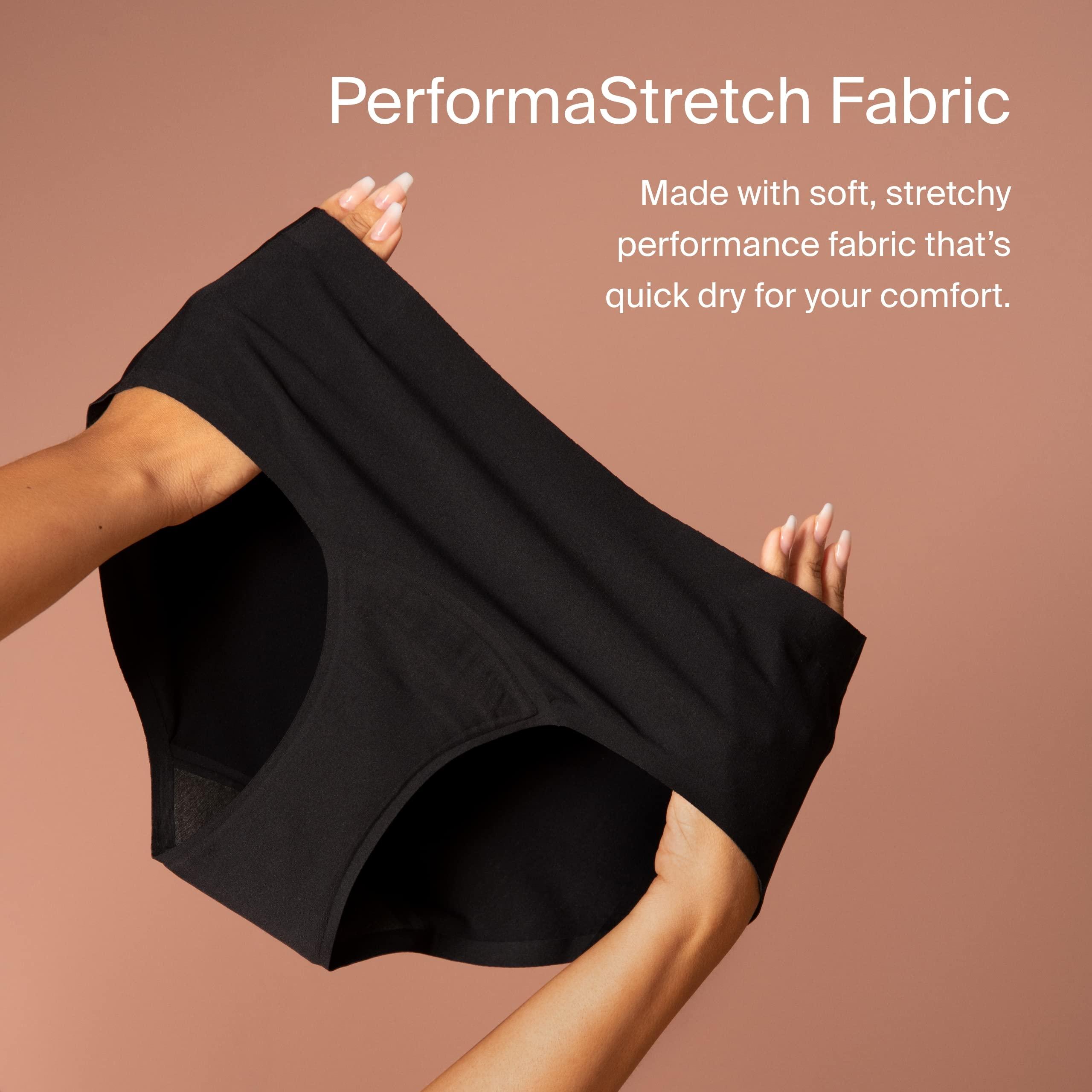 KNIX KNIX Super Leakproof High Rise Underwear - Quick-Dry and Comfortable High Rise Menstruation Underwear Made with Stretchy Fabric - Medium Bum Coverage - Black, Large (3 Pack)