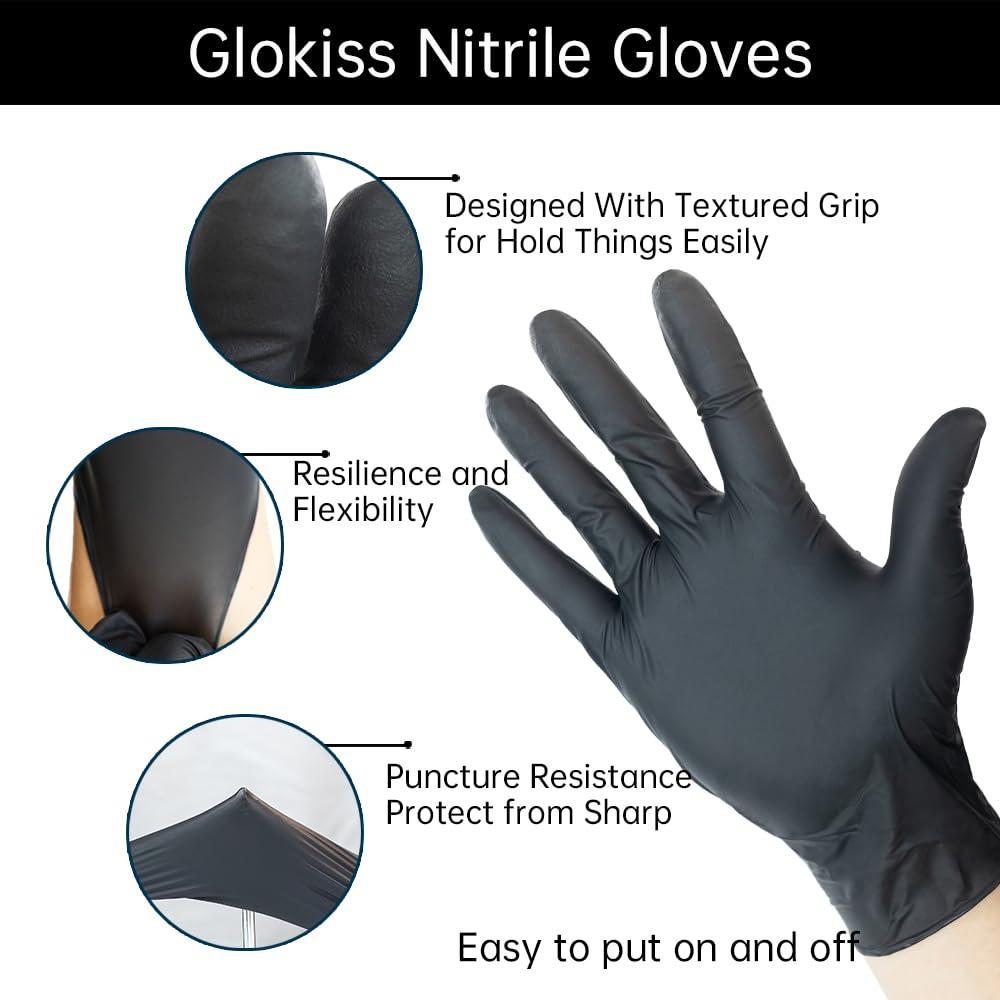 GLOKISS GLOKISS Disposable Nitrile Gloves Latex Free Rubber Cleaning Gloves 5 Mil,Food Safe Cooking Gloves Working Gloves (100, XL)