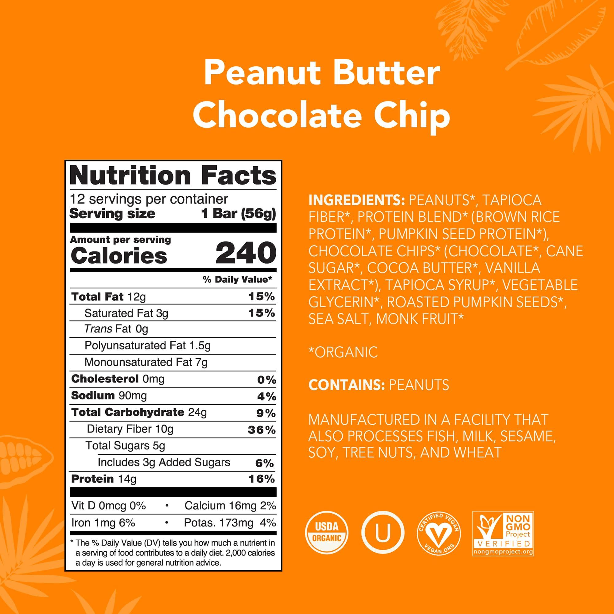 Garden of Life Garden of Life Organic Vegan Protein Powder, Protein Bars Bundle Raw Organic Plant Based Protein with Probiotics & ALOHA Peanut Butter Chocolate Chip Bars (12 Count)