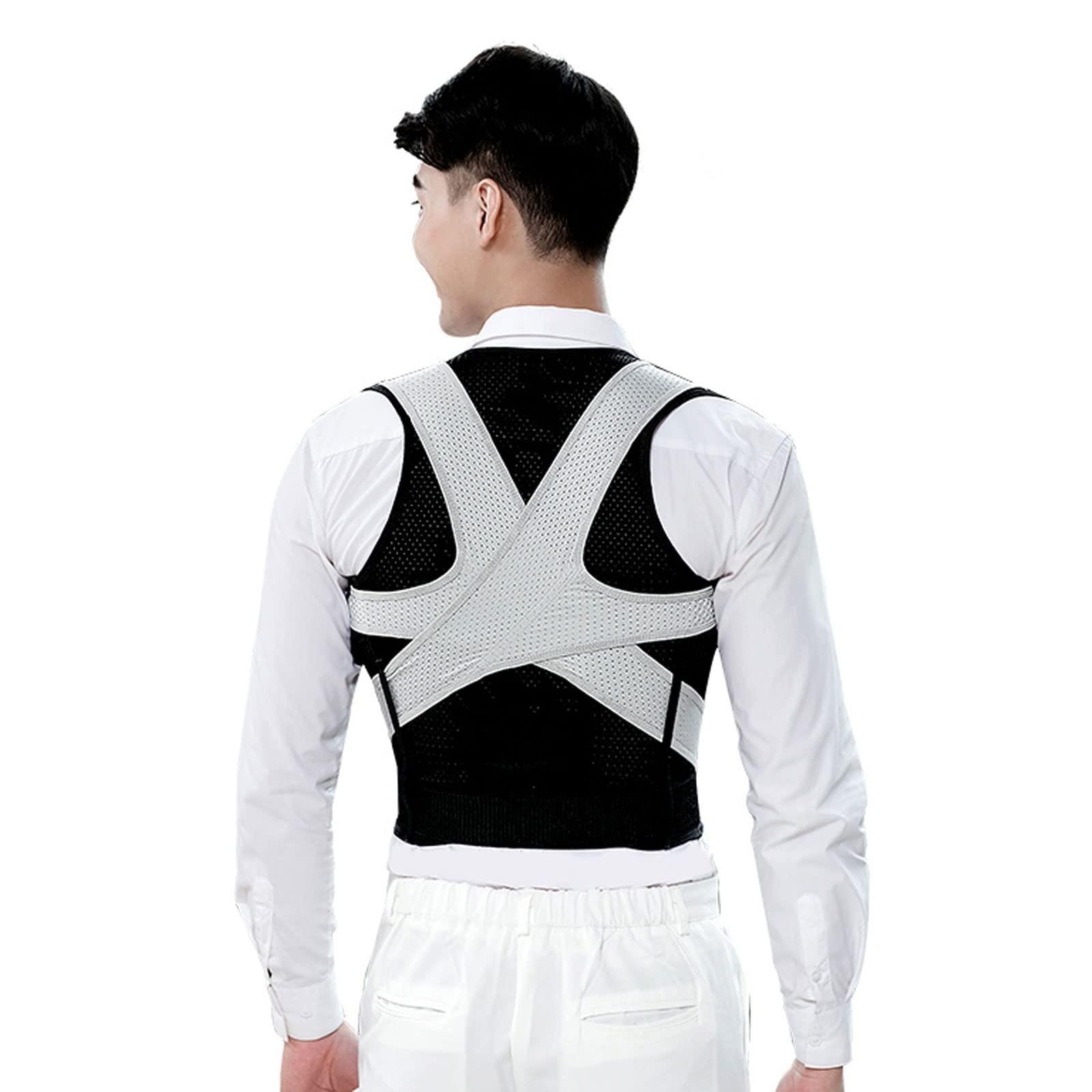 BAFAFA BAFAFA Adjustable Back Corrector Camelback Correction Belt Back Straightener Brace Posture Corrector Shoulder Support Straight Corsets,Black,XL
