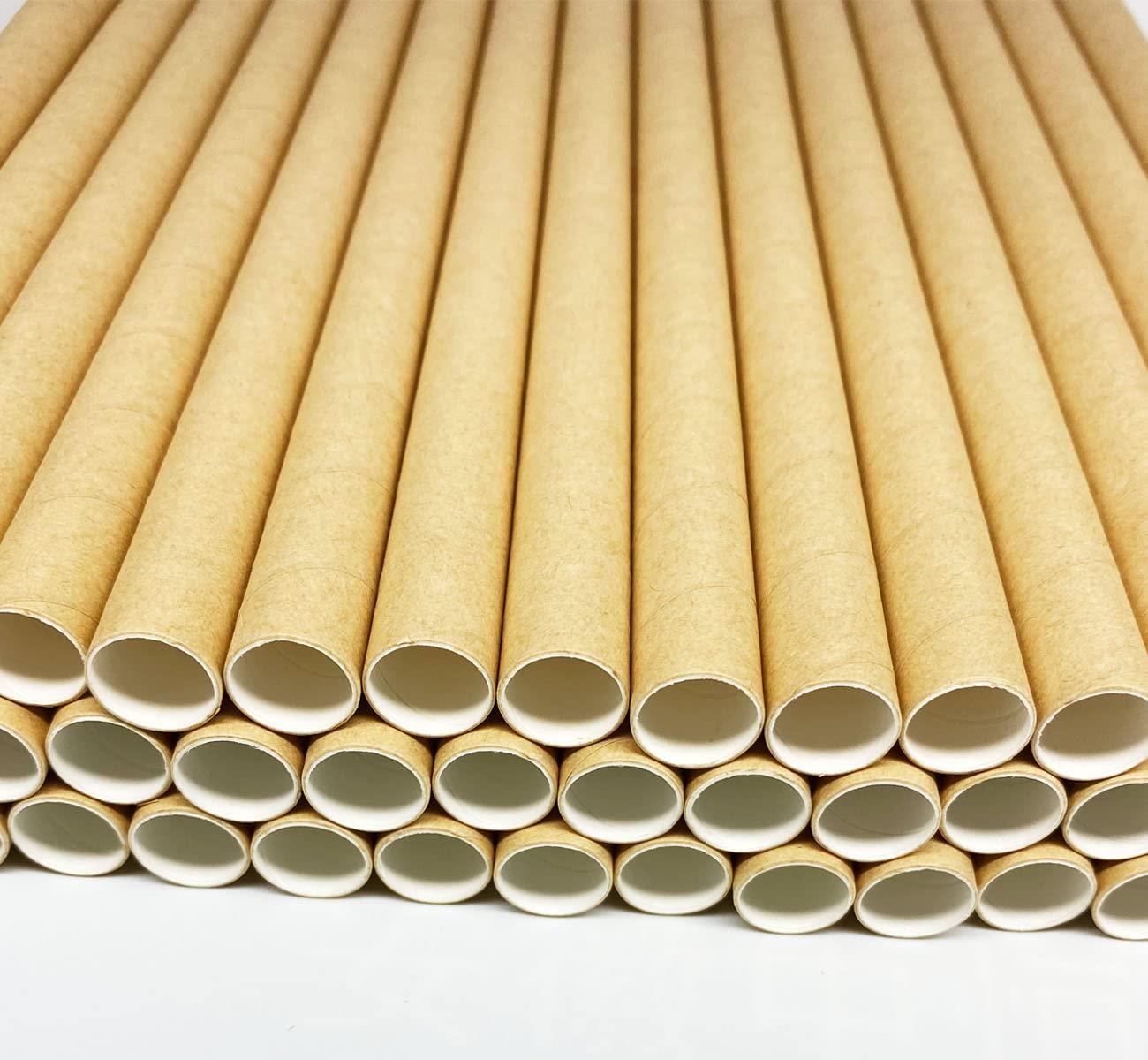 morneve Boba Straws, Smoothie Straw Paper Drinking Straws Disposable Biodegradable Extra Wide 12mm 0.5" Large for Bubble Tea Pearls Jumbo Milkshake Slushy Wedding Party Supplies, Kraft 50 Pcs