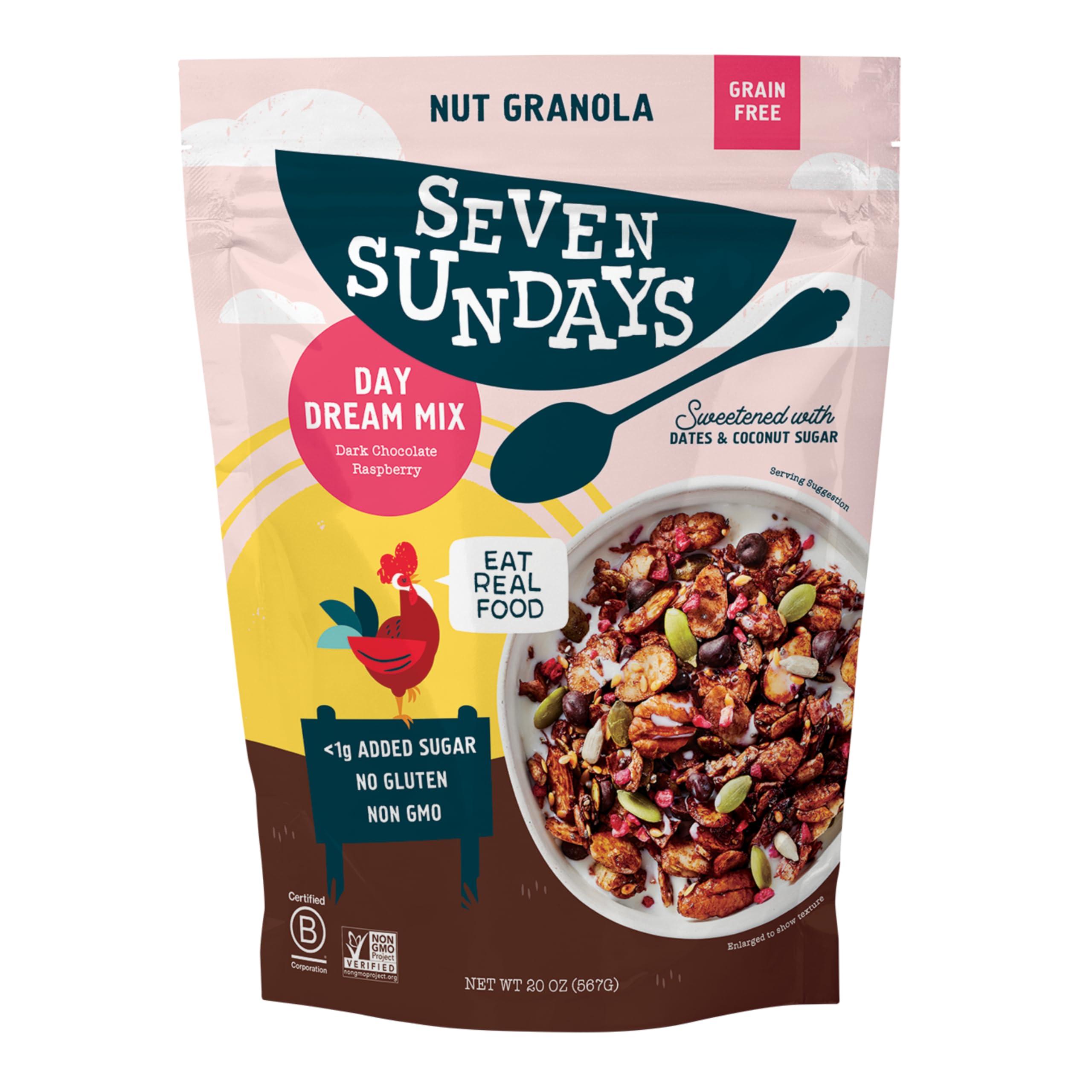 Seven Sundays Seven Sundays Nut Granola Cereal, Day Dream Dark Chocolate Raspberry, 20 Oz Bag, Grain & Gluten Free, 4g Protein, 5g Net Carbs, Keto Friendly