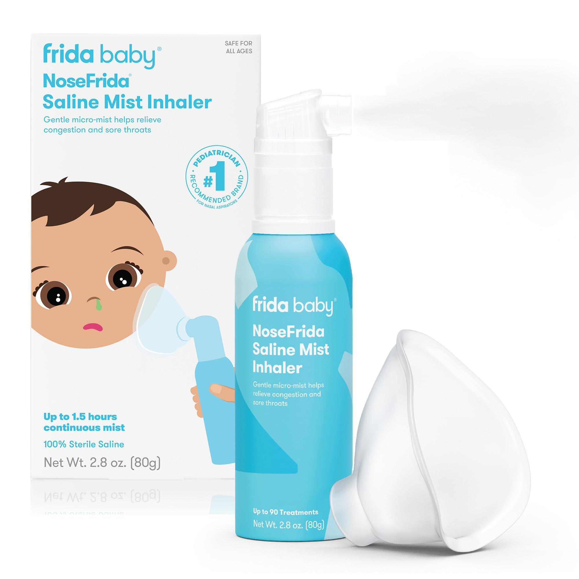 Frida Baby Frida Baby NoseFrida Saline Mist Nasal Inhaler & Mask, Nasal Decongestant Spray for Congestion Relief & Allergy Relief for Babies + Toddlers, Nasal Saline Spray to Soothe Stuffy Nose & Sore Throat