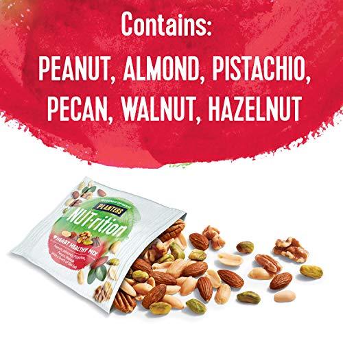 Planters NUT-rition Heart Healthy Nut Mix (9.75 oz Canister, Pack of 3) - Variety Nut Mix with Peanuts, Almonds, Pistachios, Pecans, Walnuts, Hazelnuts & Sea Salt