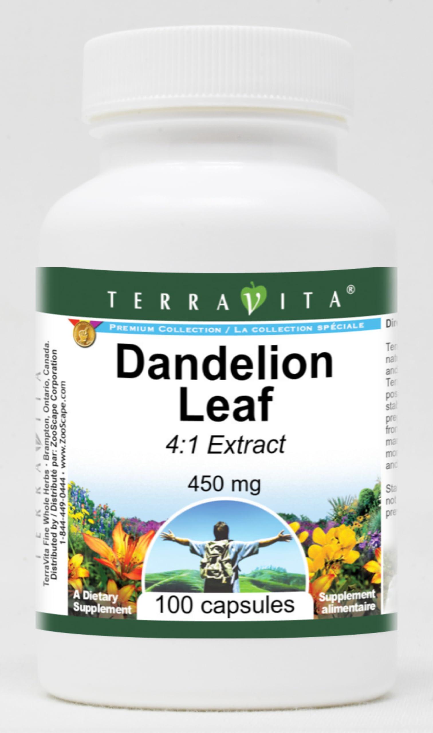 TerraVita Dandelion Leaf 4:1 Extract - 450 mg (100 Capsules, ZIN: 520891)