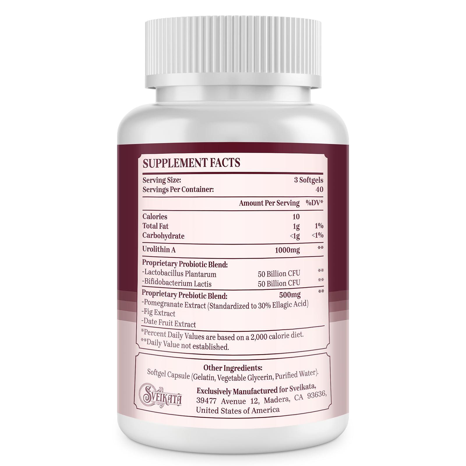 Sveikata Sveikata Urolithin A Supplement 1500mg, 120 Softgels