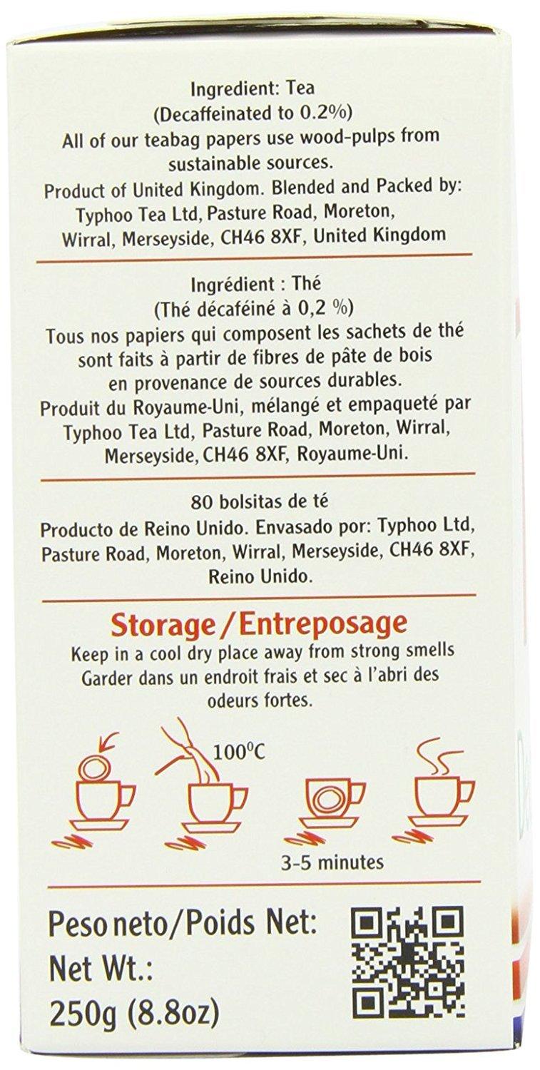 Typhoo Typhoo 80 Decaf Tea Teabags (Pack Of 6, Total 480 Teabags)