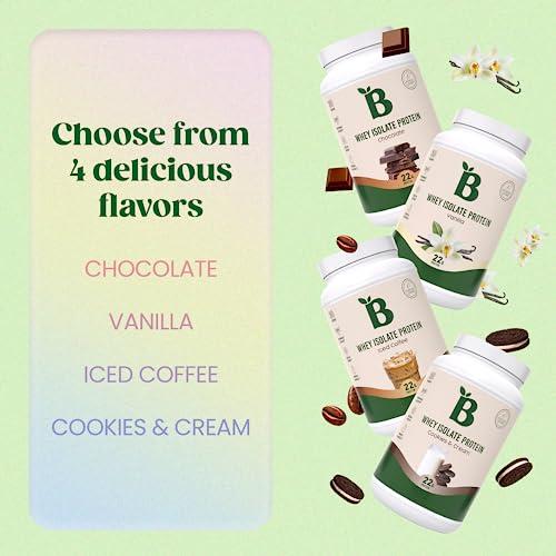 Bloom Nutrition Bloom Nutrition Whey Isolate Protein Powder, Iced Coffee - Pure Iso Post Workout Recovery Drink Blend, Smoothie Mix with Digestive Enzymes for Gut Health - Low Carb, Keto & Zero Sugar Added