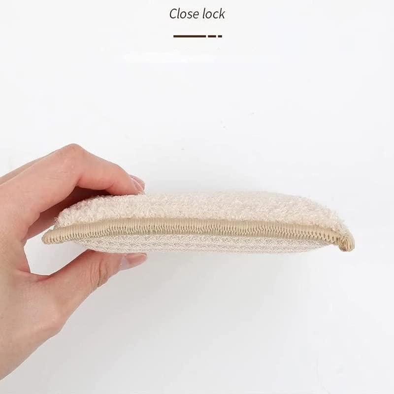 FGFG 6 Pack Reusable Kitchen Sponge, Durable Bamboo Sponges for Washing Dishes, Natural Bamboo Fiber Dish Scrubber Brush (Light Yellow)