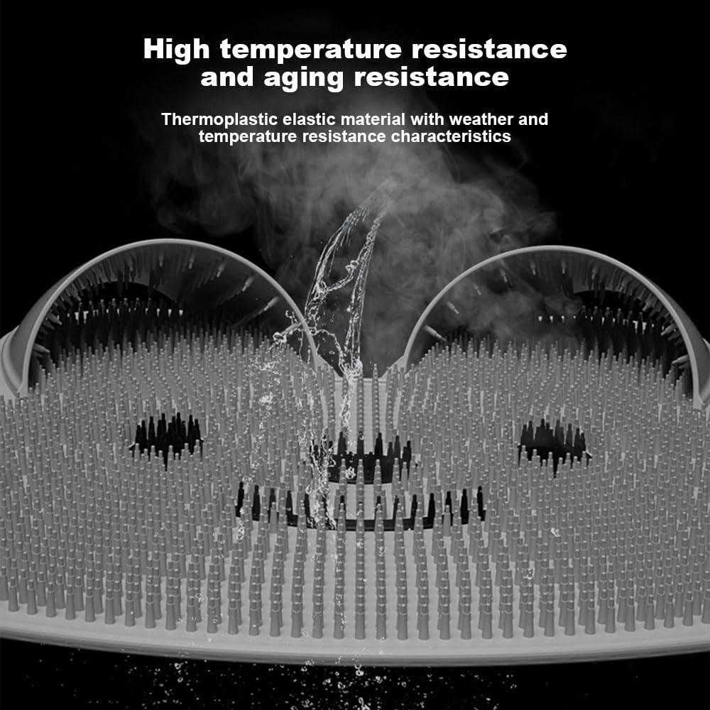 Generic Shower Foot Scrubber Mat with Non Slip Suction Cups,Shower Foot Scrubber Massager Cleaner, Wash Foot Bath Massage Cushion Bathroom Rabbits Shape Slipper for Foot Circulation Reduce Foot Pain Grey