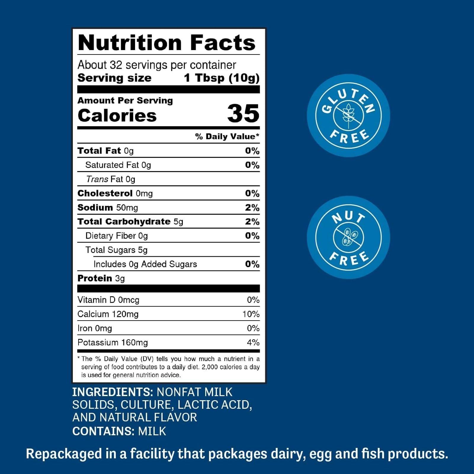 Judee's Gluten Free Judees Greek Yogurt Powder 11.25 oz - Gluten-Free and Nut-Free - Add to Salad Dressings and Dips - Use in Baking or Make Frozen Yogurt Treats - Great for Smoothies, Popsicles, and Ice Cream