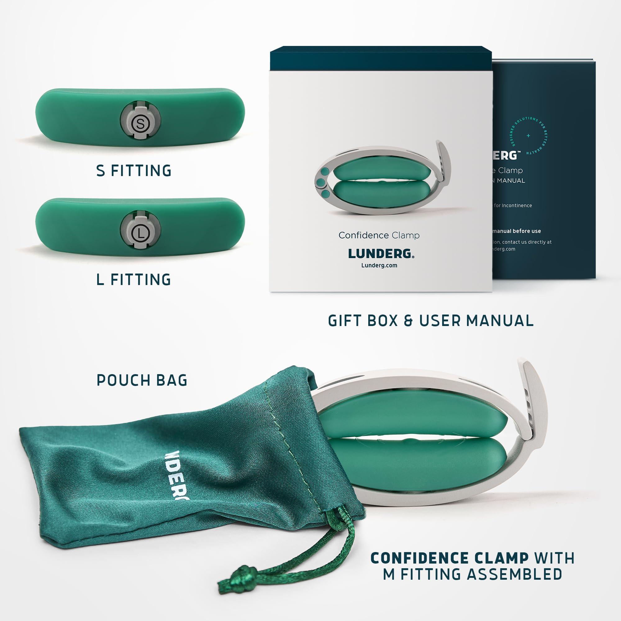 Lunderg Confidence Clamp by Lunderg - Comfortable Urinary Incontinence Clamp with 3 Adjustable Sizes & Travel Bag - Mens Incontinence Products
