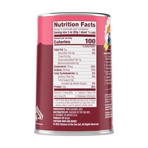Chicken of the Sea Chicken of the Sea Alaskan Pink Salmon, 14.75 Ounce Can (Pack of 1), Wild Caught Canned Salmon, Traditional Style