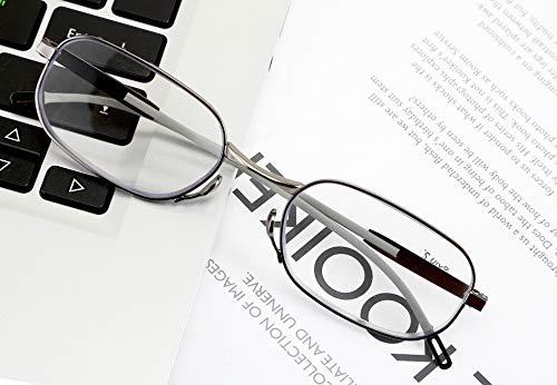 FEISEDY FEISEDY Reading Glasses Blue Light Blocking Thin Compact Case B2659 Grey 2.00x
