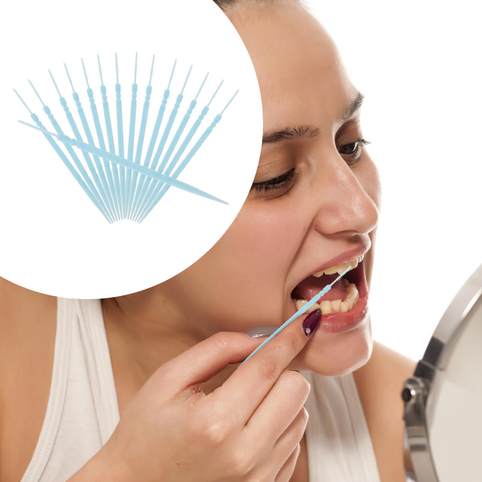 Healvian Healvian 1100pcs Brush Picks Brushless Toothpicks Dual Ended Tooth Pick Gumballs Toothpick Floss Tooth Floss Cleaning Gadgets for Teeth Toothpick Brush Toothbrush Boy Toothpicks White