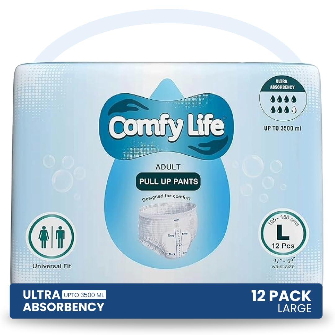 Comfy Life Comfy Life Premium Adult Incontinence Pull Up Diaper Pants 12 Pack High Absorbency (Large)