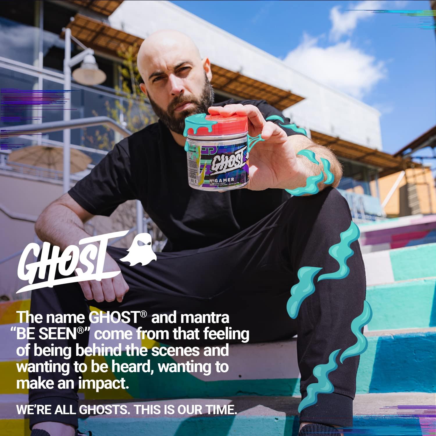 GHOST GHOST Gamer: Energy and Focus Support Formula - 40 Servings, Peach - Nootropics & Natural Caffeine for Attention, Accuracy & Reaction Time - Vegan, Gluten-Free