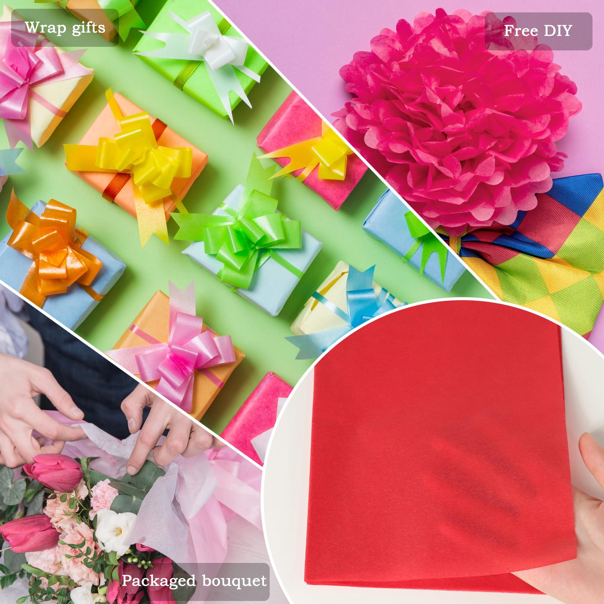 PINWATT Red Tissue Paper for Gift Bags - 1000 Sheets 20 X 30 Inch Wrapping Tissue Paper Bulk Red Packaging Paper for Gift Wrap Art Crafts DIY Filler Flower Valentines Christmas Birthday Wedding