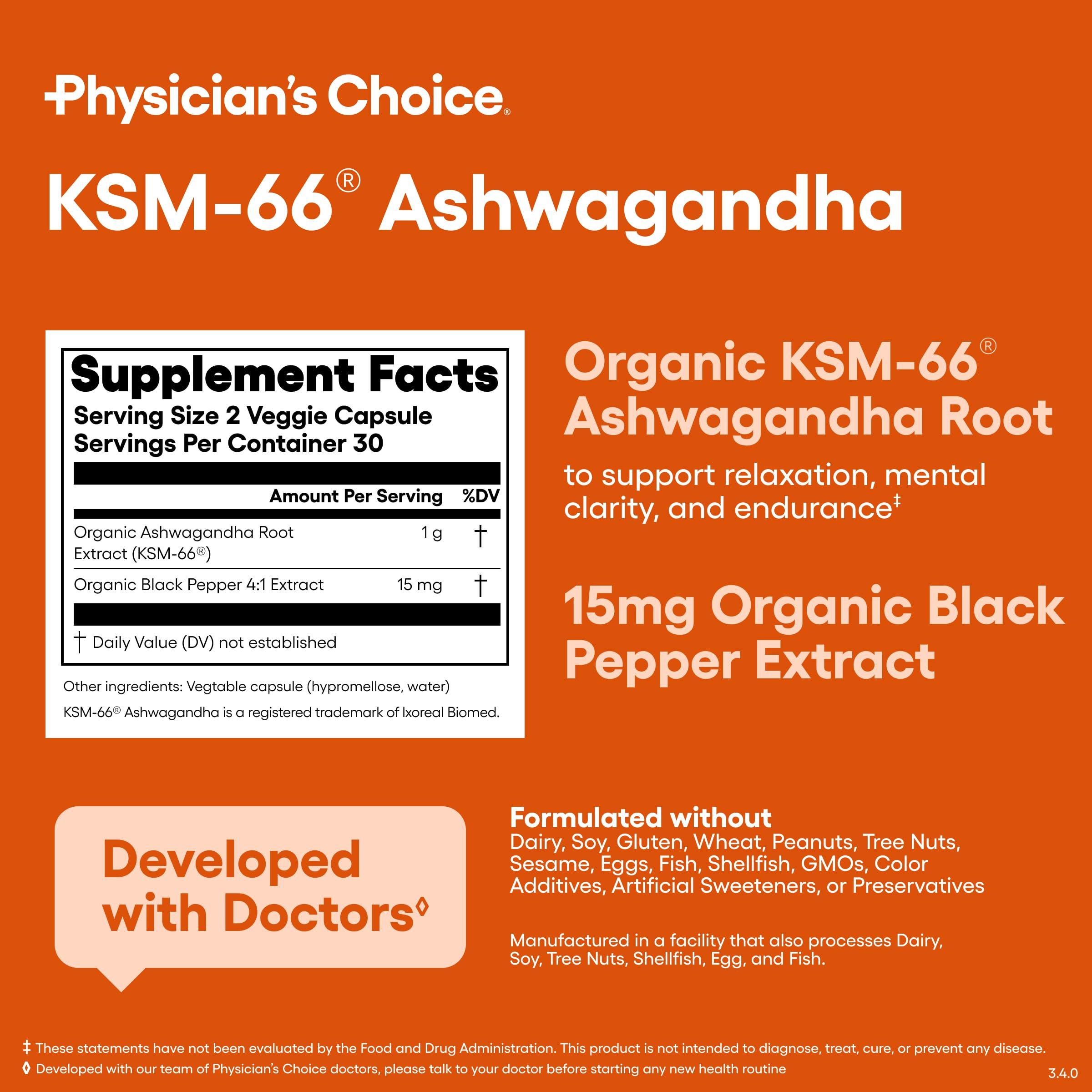 Physician\'s CHOICE Physician\'s CHOICE Mens Stress Bundle - KSM-66 Ashwagandha + Mens Proboiotic (70b probiotic)