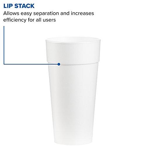 DART DART 24J16 Drink Foam Cups, Hot/Cold, 24oz, White, 25 Per Bag (Case of 20 Bags) (DCC24J16)