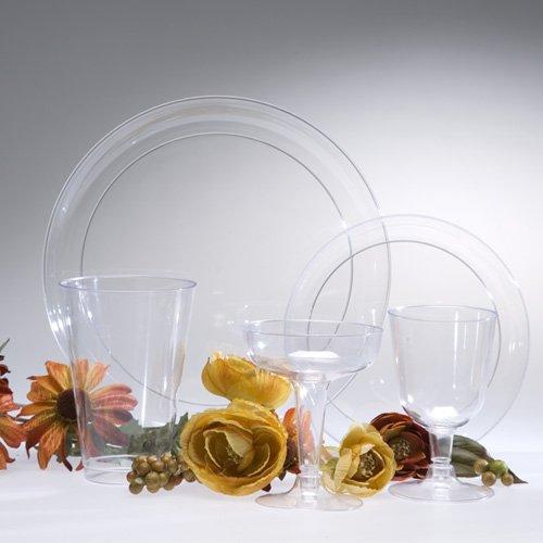 Hanna K. Signature Collection Clear Deluxe Round Plastic Buffet Dinner Plates - 6\" (Pack Of 30) - Sturdy & Elegant Disposable Dinnerware For Parties, Weddings & Events