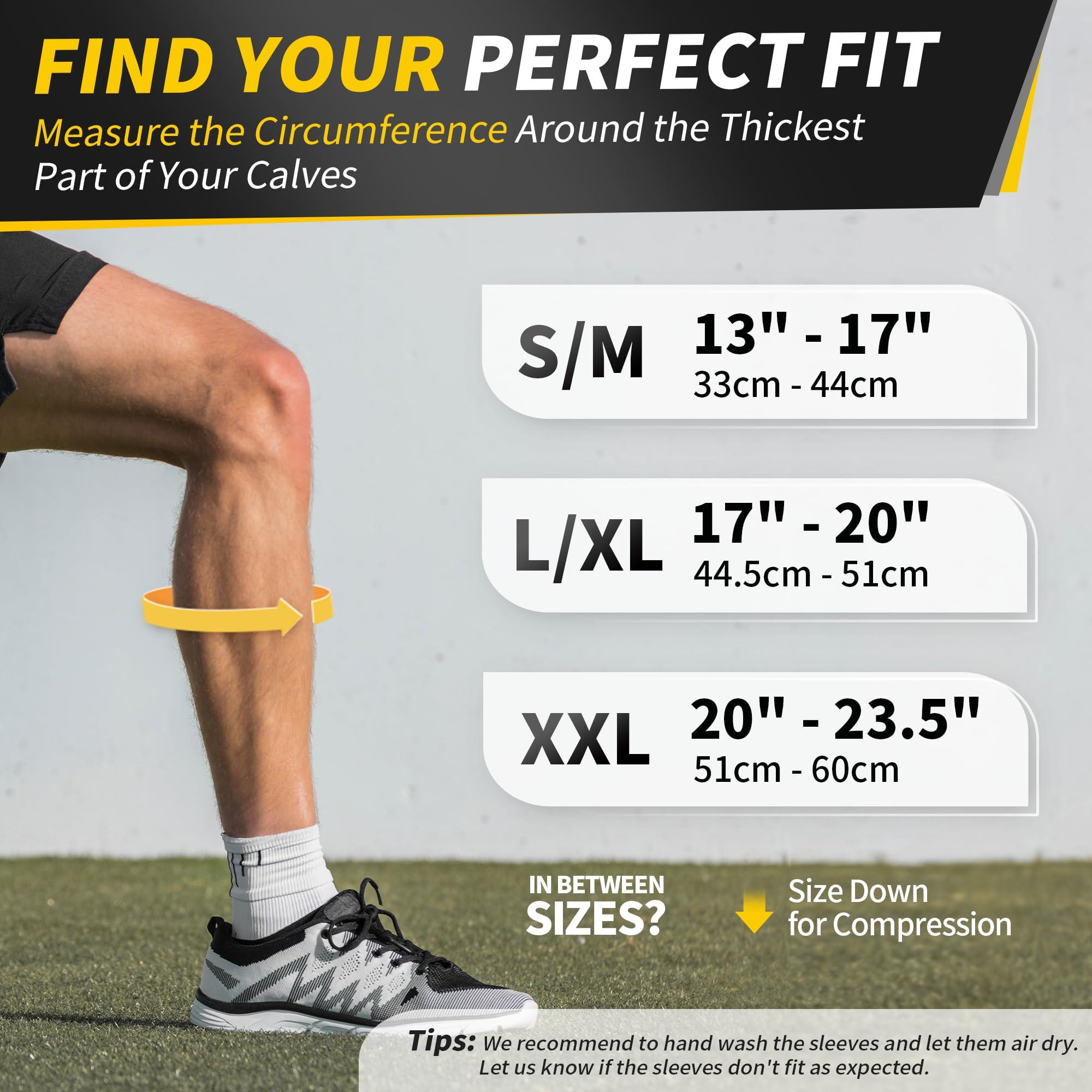 CAMBIVO CAMBIVO Calf Compression Sleeves with Side Stabilizers for Men & Women - Shin Splint Support, Leg Brace Guard for Running